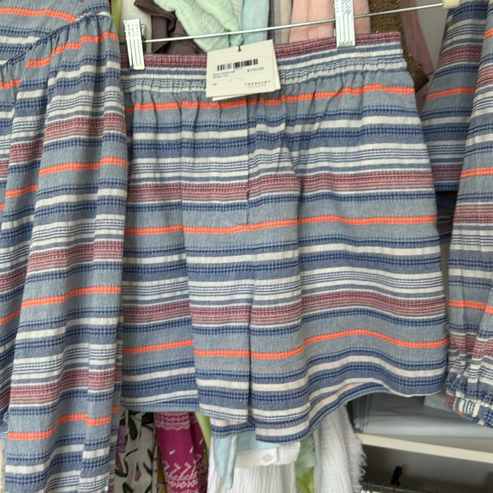 THE SHIRT BY ROCHELLE BEHRENS Striped Button-Up Top and Shorts Set - Picture 3 of 5